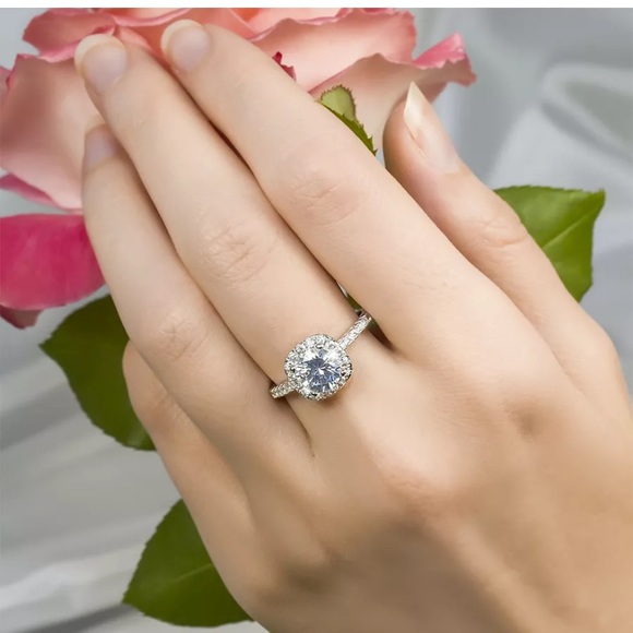 6Carat Wedding Engagement Round Cut Halo Ring - Picture 5 of 5